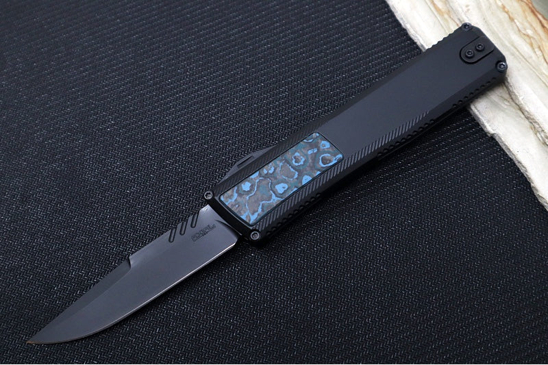 Axial Knives SHIFT V_3 OTF - Black Anodized Aluminum Handle & Arctic Storm Inlays / Black Hardware / Black DLC Clip Point Blade / CPM-Magnacut Steel - Northwest Knives