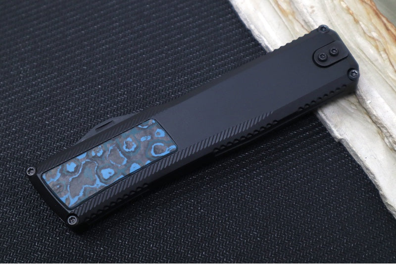 Axial Knives SHIFT V_3 OTF - Black Anodized Aluminum Handle & Arctic Storm Inlays / Black Hardware / Black DLC Clip Point Blade / CPM-Magnacut Steel - Northwest Knives