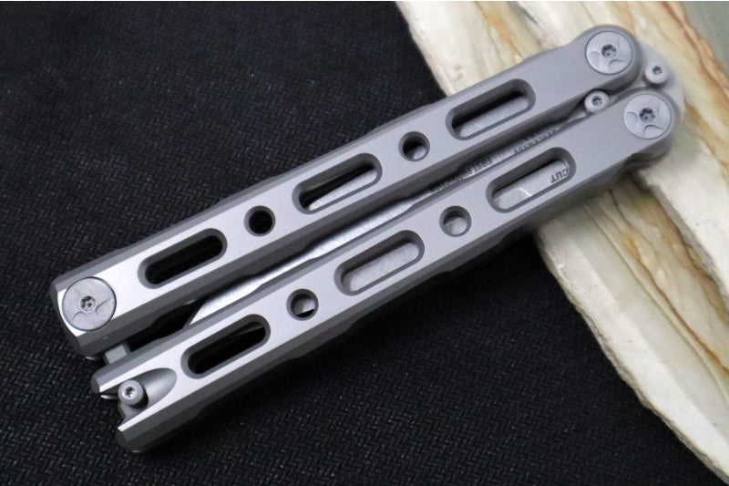 Benchmade Laro 82 Balisong Butterfly Knife - CPM-Magnacut Steel / Drop Point Blade / Billet Titanium Handle / Boltaron Sheath - Northwest Knives