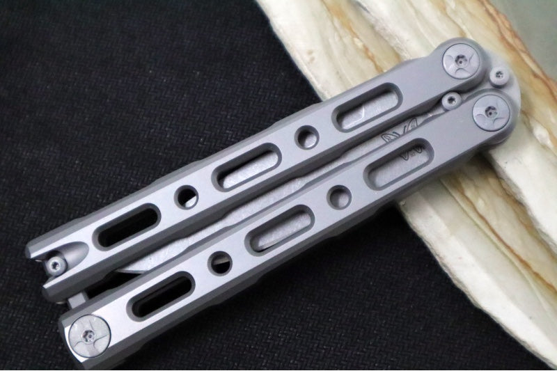 Benchmade Laro 82 Balisong Butterfly Knife - CPM-Magnacut Steel / Drop Point Blade / Billet Titanium Handle / Boltaron Sheath - Northwest Knives