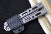 Benchmade Laro 82 Balisong Butterfly Knife - CPM-Magnacut Steel / Drop Point Blade / Billet Titanium Handle / Boltaron Sheath - Northwest Knives