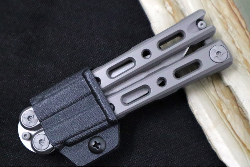 Benchmade Laro 82 Balisong Butterfly Knife - CPM-Magnacut Steel / Drop Point Blade / Billet Titanium Handle / Boltaron Sheath - Northwest Knives