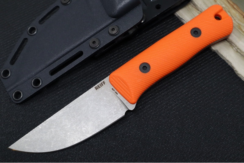Reiff Knives Rut Hunting Knife - Black G10 Handle / CPM-Magnacut Steel / Straight Back Blade / Black Kydex Sheath - Northwest Knives