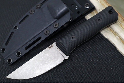 Reiff Knives Rut Hunting Knife - Black G10 Handle / CPM-Magnacut Steel / Straight Back Blade / Black Kydex Sheath - Northwest Knives