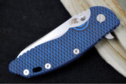 Rick Hinderer Knives XM-18 - Tri Way Pivot- 3.5" Sheepsfoot Blade / Stonewash Finish / Blue & Black G-10 Handle / Stonewashed Blue Finished Frame / CPM-S45VN Steel - Northwest Knives
