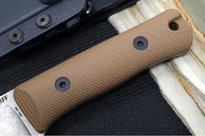 Reiff Knives Rut Hunting Knife - Dark Earth G10 Handle / CPM-Magnacut Steel / Straight Back Blade / Black Kydex Sheath - Northwest Knives