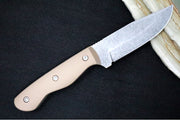Greylock Forge Knives Fixed Blade - Bronze Anodized Aluminum Handle / Acid Washed Finish / 1095 Steel / Hand-Stiched Brown Leather Sheath - Northwest Knives
