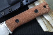 Reiff Knives Rut Hunting Knife - Natural Canvas Micarta Handle / CPM-Magnacut Steel / Straight Back Blade / Black Kydex Sheath - Northwest Knives