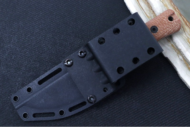 Reiff Knives Rut Hunting Knife - Natural Canvas Micarta Handle / CPM-Magnacut Steel / Straight Back Blade / Black Kydex Sheath - Northwest Knives