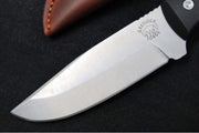 Greylock Forge Knives Fixed Blade - Black Anodized Aluminum Handle / Stonewashed Finish / 1095 Steel / Hand-Stiched Brown Leather Sheath - Northwest Knives