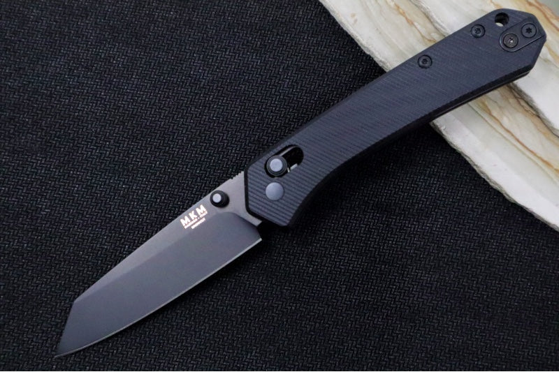 Maniago Knife Makers Yipper - Black Wharncliffe Blade / CPM-Magnacut Steel / Textured Black G-10 Handles