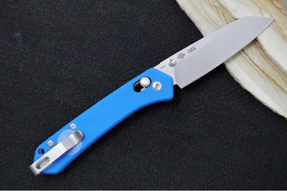 Maniago Knife Makers Yipper - Stonewash Wharncliffe Blade / CPM-Magnacut Steel / Textured Blue G-10 Handles