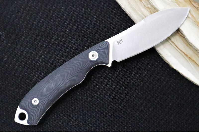 Maniago Knife Makers DCA Pocket Tango 1 Fixed Blade - CPM-Magnacut Steel / Nessmuk Blade / Black G-10 Handle / Leather Sheath