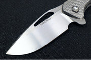 Koenig Mini Arius - Burnished Two-Toned Q Patterned Handle - Hand Rubbed Satin Blade - Silver Spacer & Hardware MA113911111Q - Northwest Knives