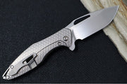 Koenig Mini Arius - Burnished Two-Toned Q Patterned Handle - Hand Rubbed Satin Blade - Silver Spacer & Hardware MA113911111Q - Northwest Knives