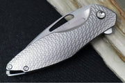 Koenig Mini Arius - Burnished Two-Toned Q Patterned Handle - Hand Rubbed Satin Blade - Silver Spacer & Hardware MA113911111Q - Northwest Knives