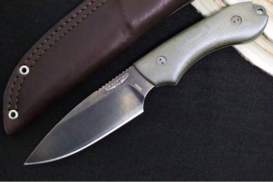 Bradford Knives Guardian 4 - 3D OD Green Micarta Handle / Nimbus M390 Blade / Sabre Grind 4S-102N-M390