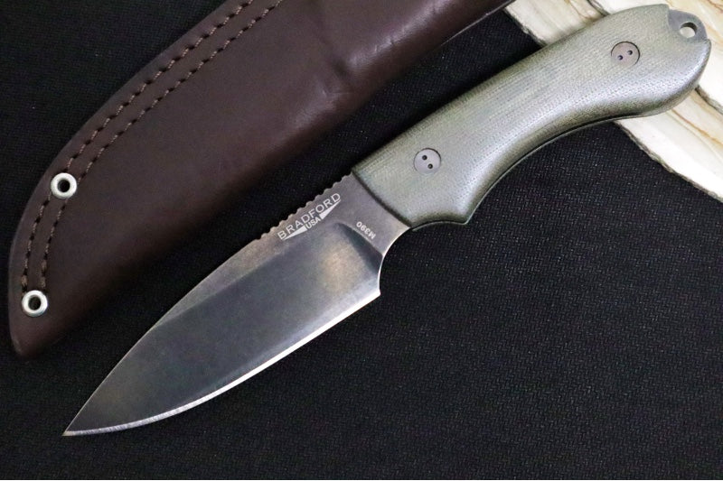 Bradford Knives Guardian 4 - 3D OD Green Micarta Handle / Nimbus M390 Blade / Sabre Grind 4S-102N-M390 - Northwest Knives