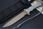 Chris Reeve Knives Green Beret 7" Fixed Blade - FDE Blade - Black Canvas Micarta Handle GB7-1017 - Northwest Knives