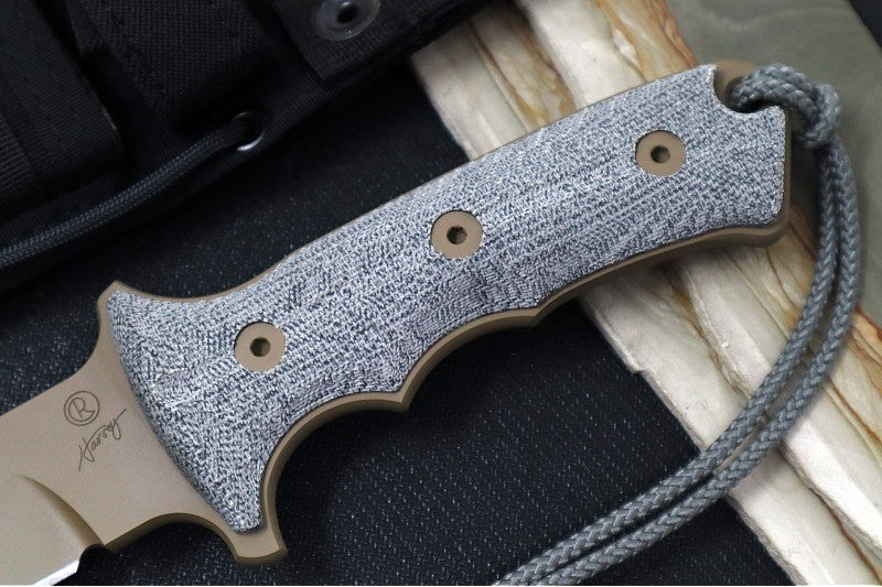 Chris Reeve Knives Green Beret 7" Fixed Blade - FDE Blade - Black Canvas Micarta Handle GB7-1017 - Northwest Knives