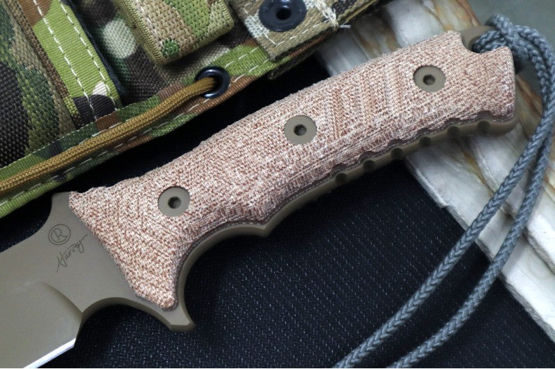 Chris Reeve Knives Pacific Fixed Blade - FDE Cerakoted Blade / Natural Canvas Micarta Handle / CPM-Magnacut Steel PAC-1013 - Northwest Knives