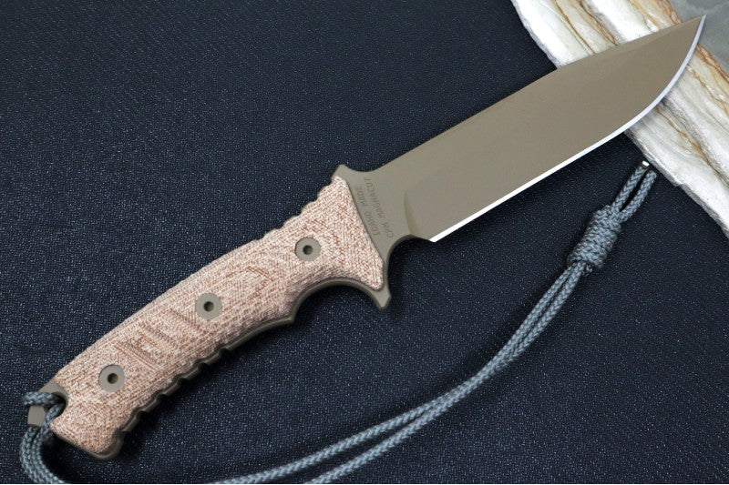 Chris Reeve Knives Pacific Fixed Blade - FDE Cerakoted Blade / Natural Canvas Micarta Handle / CPM-Magnacut Steel PAC-1013 - Northwest Knives