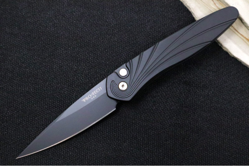 Pro Tech Newport Auto - Black Handle - S35VN Black Blade - Northwest Knives