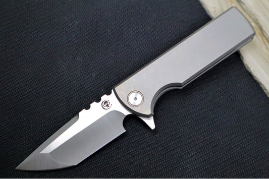 Chaves Knives T.A.K. Flipper - Full Titanium Handle / Belt Finish / Tanto Blade / M390 Steel