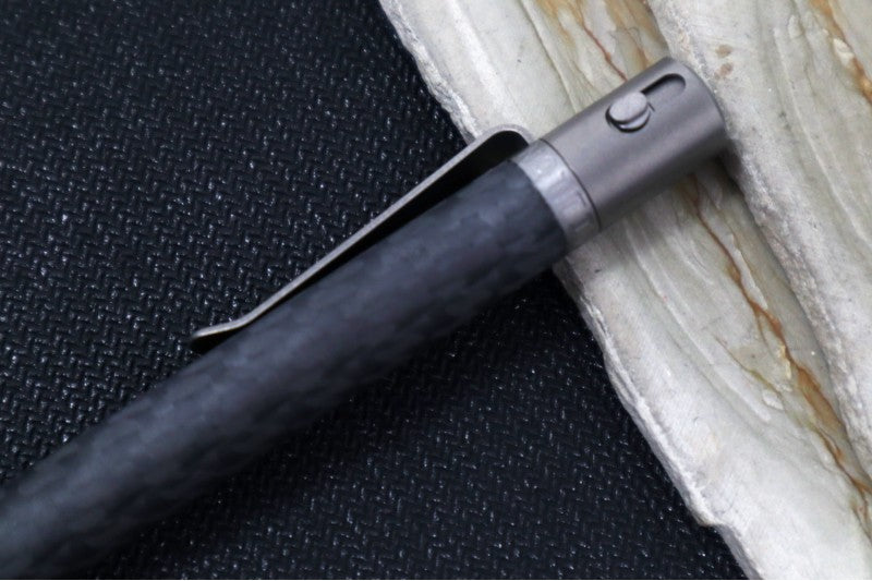 Nottingham Tactical TiButton Single Lock Pen - Right Hand - Parker - Carbon Fiber Smoothie - Matte Finish