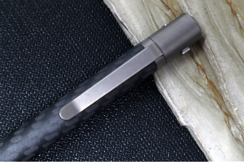 Nottingham Tactical TiButton Single Lock Pen - Right Hand - Parker - Carbon Fiber Smoothie - Matte Finish
