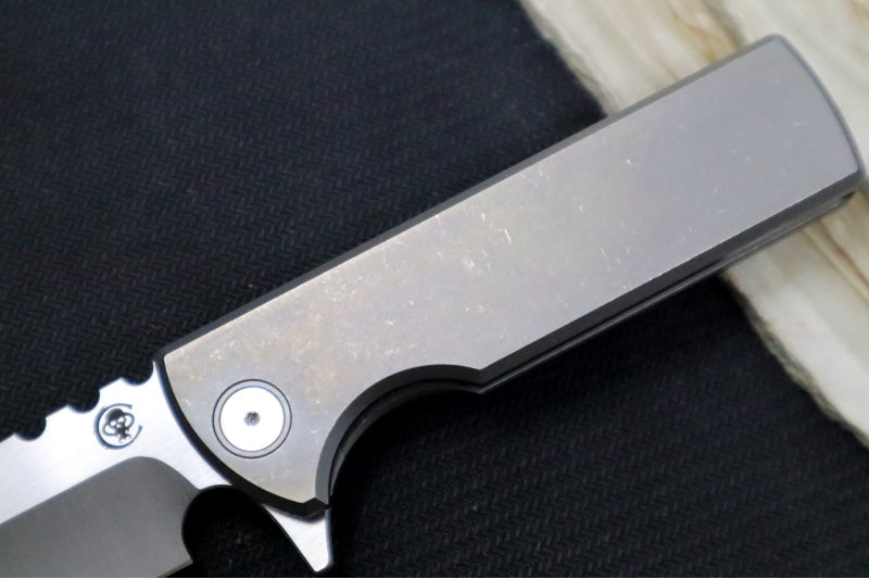 Chaves Knives T.A.K. Flipper - Full Titanium Handle / Stonewash Finish / Drop Point Blade / M390 Steel