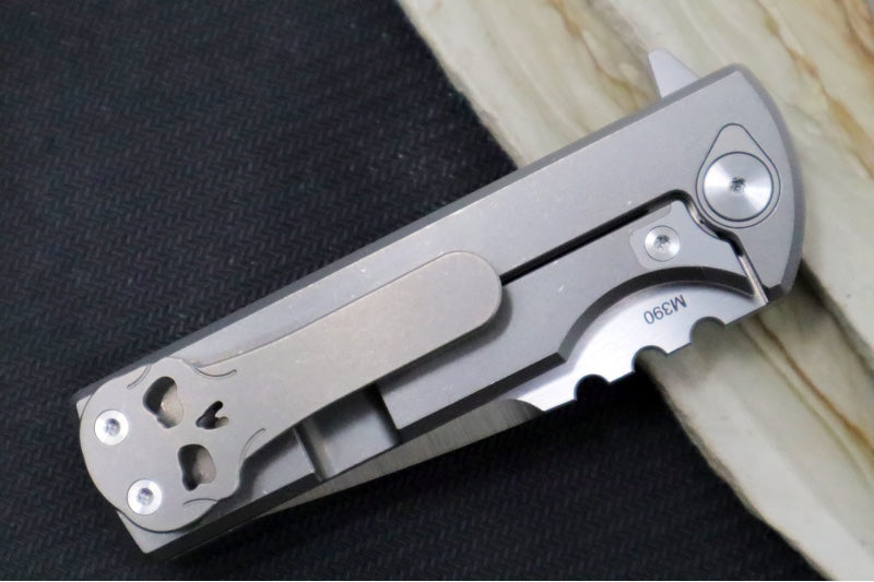 Chaves Knives T.A.K. Flipper - Full Titanium Handle / Stonewash Finish / Drop Point Blade / M390 Steel