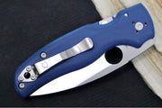 Spyderco Shaman - Cobalt Blue Smooth G-10 Handle Scales / Satin Finish / CPM-SPY27 Steel / Leaf Shaped Blade C229GPCBL - Northwest Knives