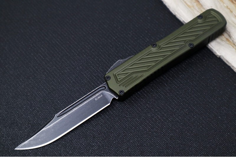 Guardian Tactical Scout OTF - OD Green Anodized Aluminum Handle / Dark Stonewashed Single Edge Blade 148611