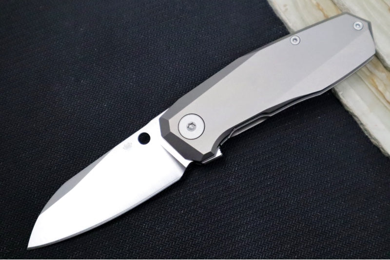 Spyderco Techno 3 - Chamfered Titanium Handle / XHP Steel / Sheepsfoot Blade - C158TIP3 - Northwest Knives
