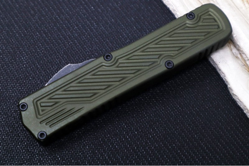 Guardian Tactical Scout OTF - OD Green Anodized Aluminum Handle / Dark Stonewashed Single Edge Blade 148611