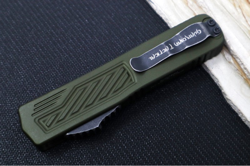 Guardian Tactical Scout OTF - OD Green Anodized Aluminum Handle / Dark Stonewashed Single Edge Blade 148611