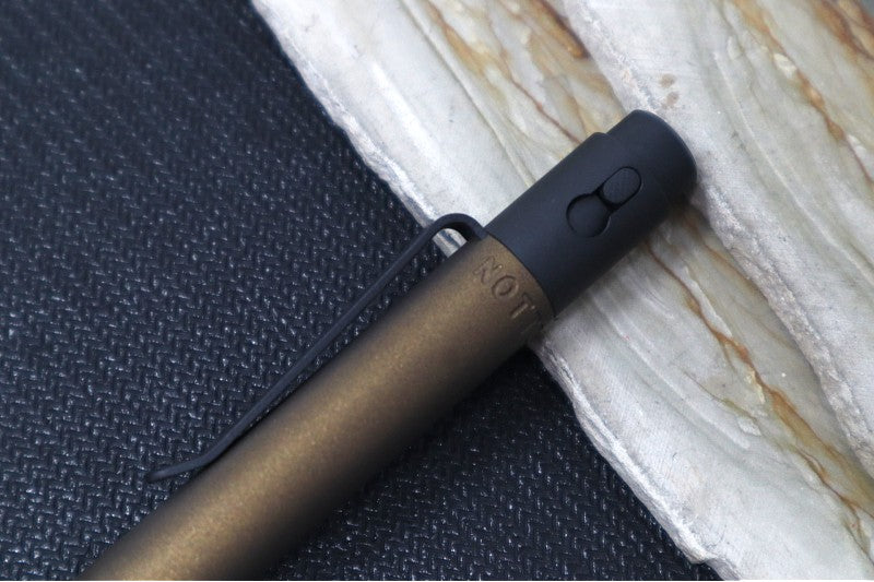Nottingham Tactical TiButton Single Lock Pen - Right Hand - Parker - Standard Midnight Bronze & Black Cerakote