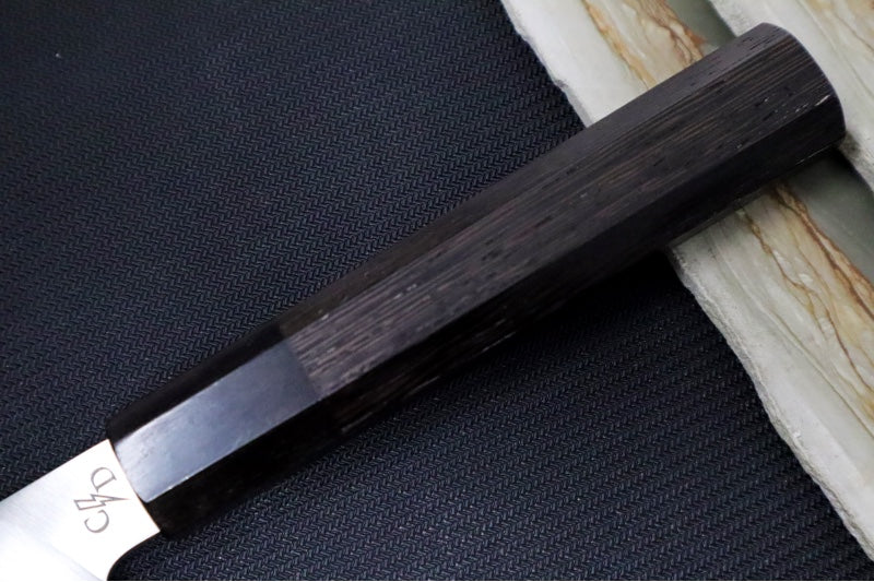 Corey Dunlap Custom Knives - 8.5" Chef's Knife - Octagon Styled Wenge African Hardwood Handle