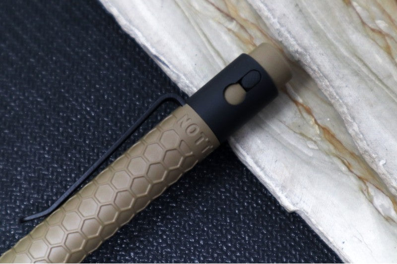 Nottingham Tactical TiButton Single Lock Pen - Right Hand - Parker - Honey Badger FDE & Black Cerakote