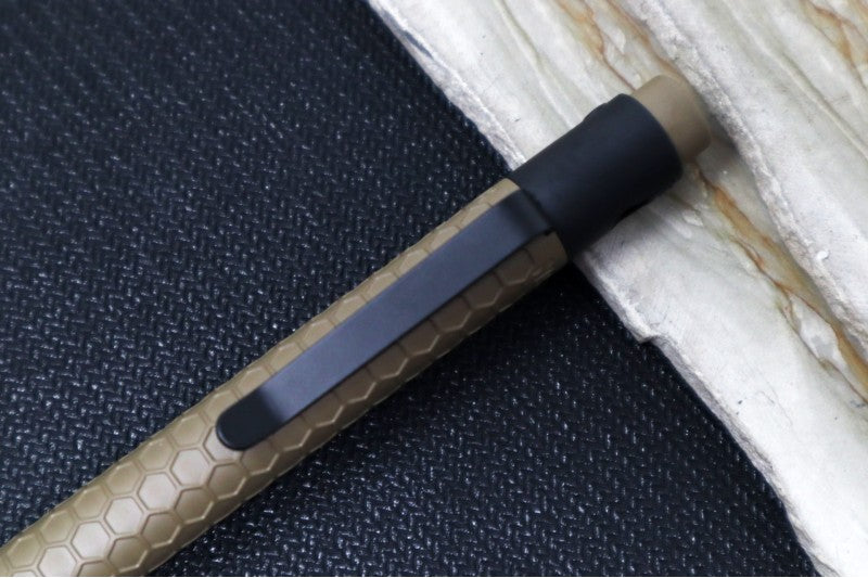 Nottingham Tactical TiButton Single Lock Pen - Right Hand - Parker - Honey Badger FDE & Black Cerakote