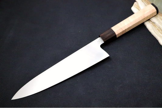 Corey Dunlap Custom Knives - 8.5" Chef's Knife - Octagon Styled Maple Wood Handle ZC00062420