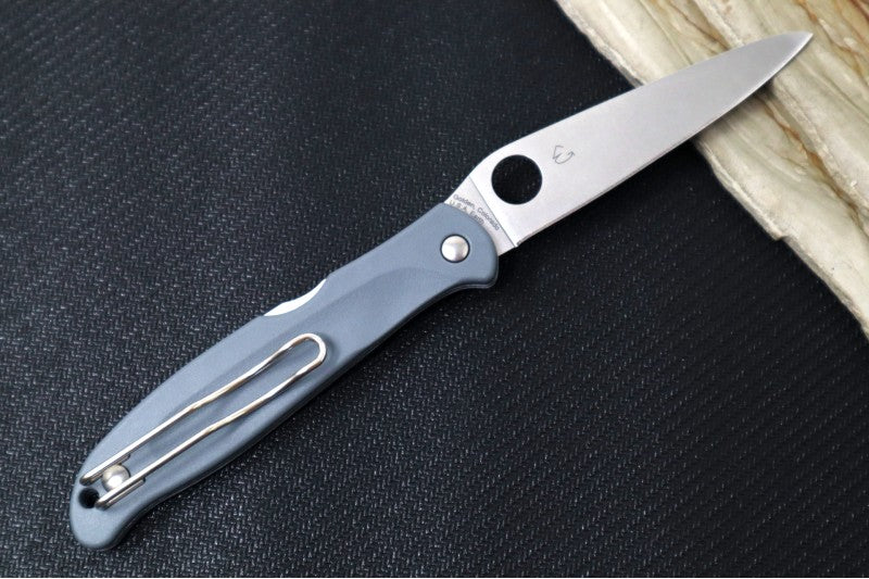 Spyderco Charisma Folder - Grey FRN Handle / CTS-BD1N Stainless Steel / Drop Point Blade C259PGY - Northwest Knives