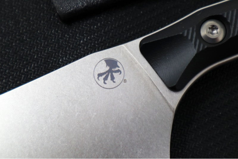 Microtech Santoku Knife - M390MK Steel / Stonewashed Finish / Black G-10 Handle 3200-10BK - Northwest Knives