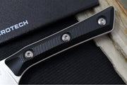 Microtech 4" Santoku Knife - M390MK Steel / Stonewashed Finish / Black G-10 Handle 3300-10BK - Northwest Knives