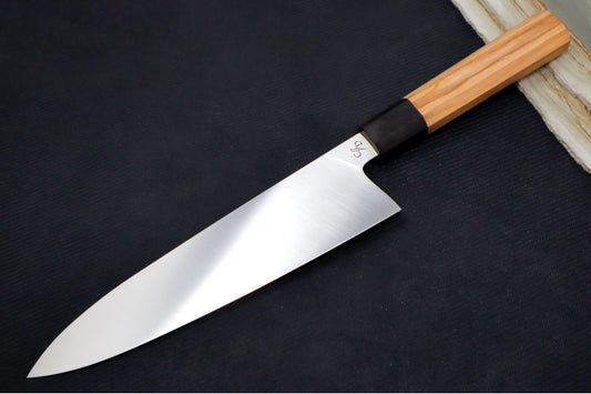 Corey Dunlap Custom Knives - 8.5" Chef's Knife - Octagon Styled Olive Wood Handle ZC00062421