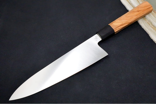 Corey Dunlap Custom Knives - 8.5" Chef's Knife - Octagon Styled Olive Wood Handle ZC00062422