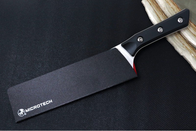 Microtech Chef's Knife - M390MK Steel / Stonewashed Finish / Black G-10 Handle 3000-10BK - Northwest Knives