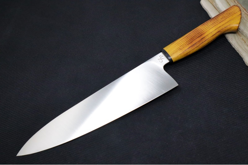 Corey Dunlap Custom Knives - 8.5" Chef's Knife - Western Chef Styled Osage Orange Wood Handle ZC00062425