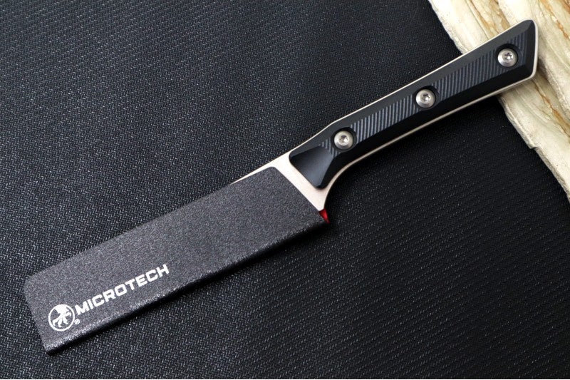 Microtech Steak Knife Set (Set of 4) - M390MK Steel / Stonewashed Finish / Black G-10 Handle 3600-10SETBK - Northwest Knives